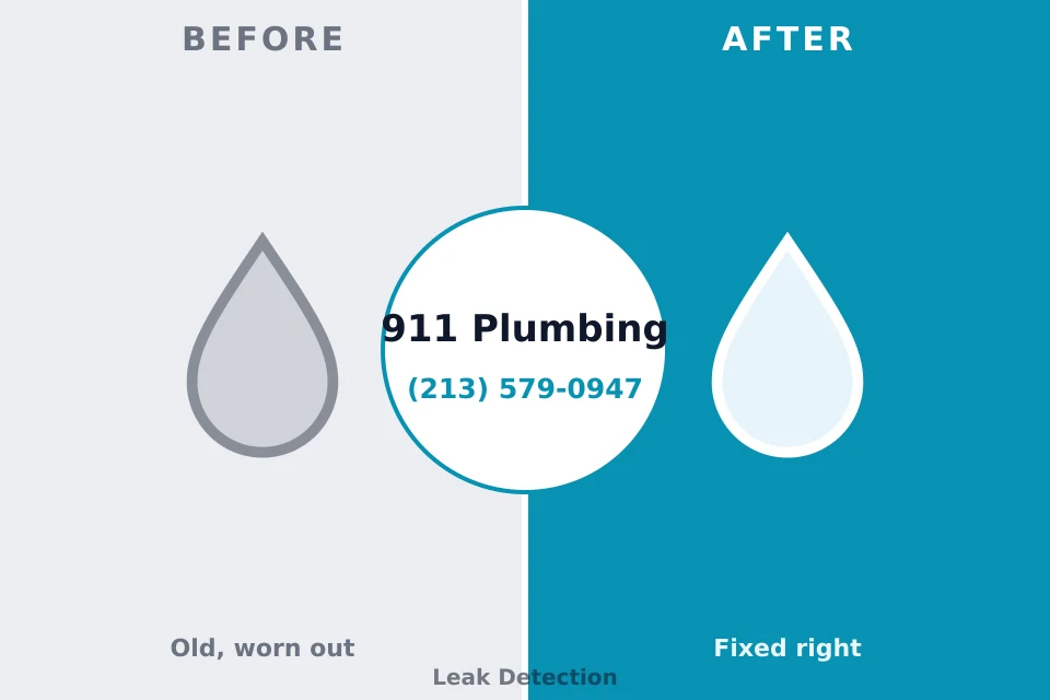 Before and after: plumbing repair Huntington Woods, MI